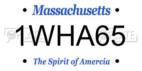 1WHA65 Massachusetts License Plate