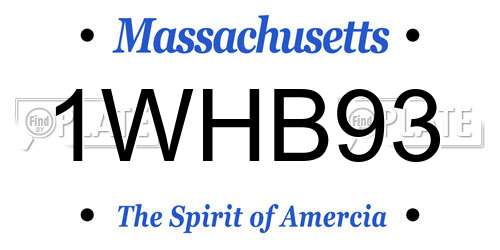 1WHB93 Massachusetts License Plate