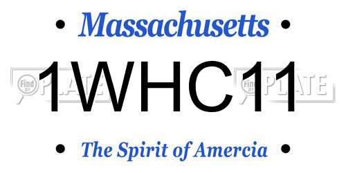 1WHC11 Massachusetts License Plate