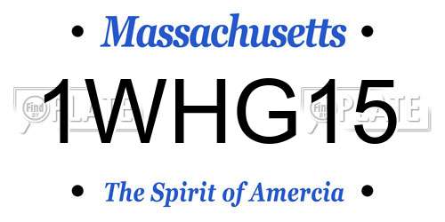 1WHG15 Massachusetts License Plate