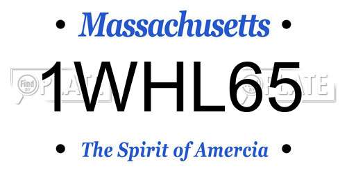 1WHL65 Massachusetts License Plate