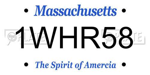 1WHR58 Massachusetts License Plate
