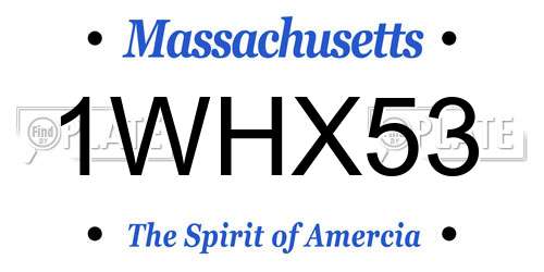 1WHX53 Massachusetts License Plate