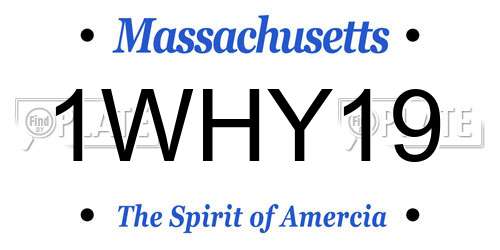 1WHY19 Massachusetts License Plate