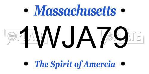 1WJA79 Massachusetts License Plate