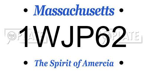 1WJP62 Massachusetts License Plate
