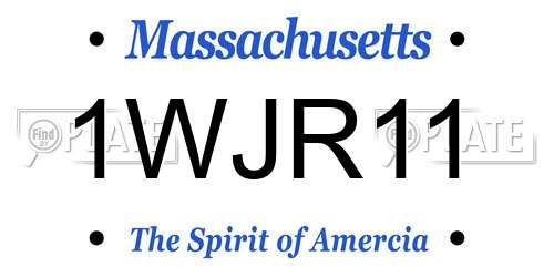 1WJR11 Massachusetts License Plate
