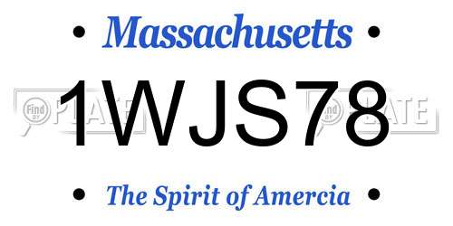 1WJS78 Massachusetts License Plate