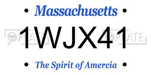 1WJX41 Massachusetts License Plate