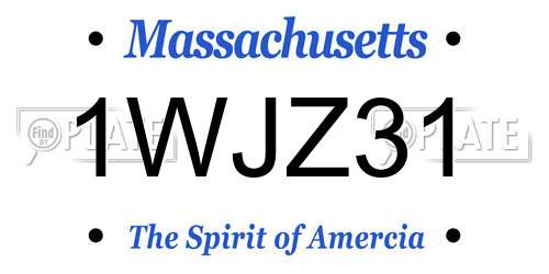 1WJZ31 Massachusetts License Plate