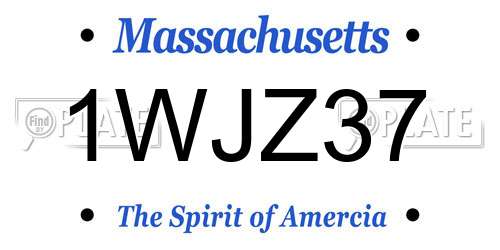 1WJZ37 Massachusetts License Plate