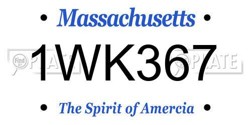 1WK367 Massachusetts License Plate