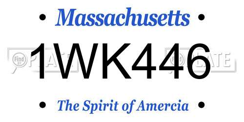 1WK446 Massachusetts License Plate