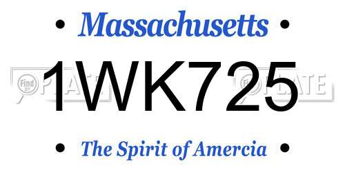 1WK725 Massachusetts License Plate