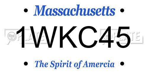 1WKC45 Massachusetts License Plate