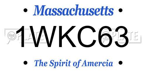 1WKC63 Massachusetts License Plate