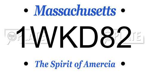 1WKD82 Massachusetts License Plate