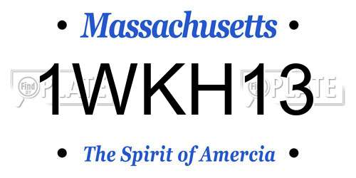 1WKH13 Massachusetts License Plate