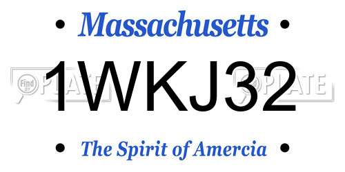 1WKJ32 Massachusetts License Plate
