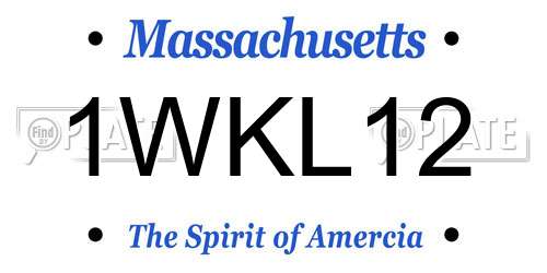 1WKL12 Massachusetts License Plate