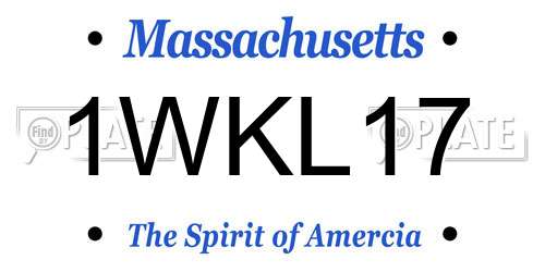 1WKL17 Massachusetts License Plate