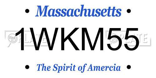 1WKM55 Massachusetts License Plate
