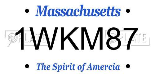 1WKM87 Massachusetts License Plate