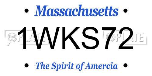 1WKS72 Massachusetts License Plate