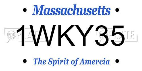 1WKY35 Massachusetts License Plate