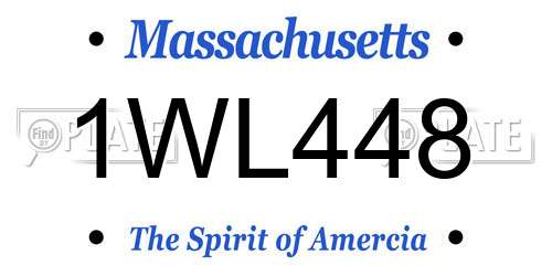 1WL448 Massachusetts License Plate
