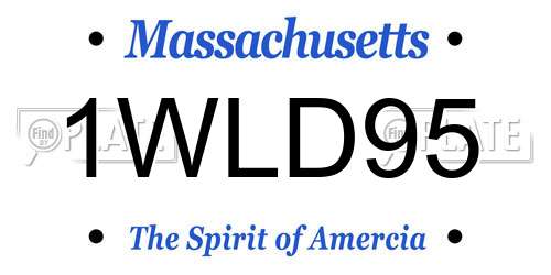 1WLD95 Massachusetts License Plate