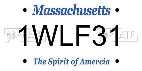1WLF31 Massachusetts License Plate