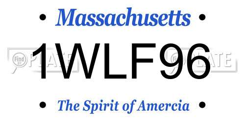 1WLF96 Massachusetts License Plate