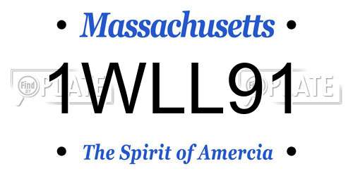 1WLL91 Massachusetts License Plate