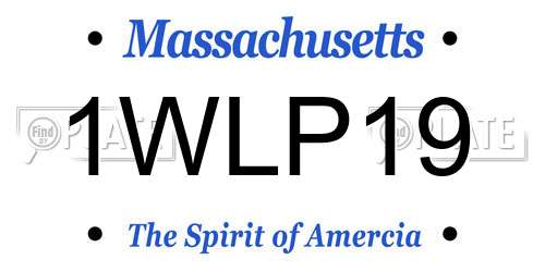 1WLP19 Massachusetts License Plate