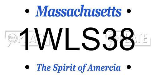 1WLS38 Massachusetts License Plate
