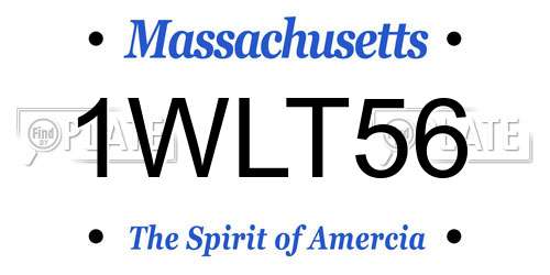 1WLT56 Massachusetts License Plate