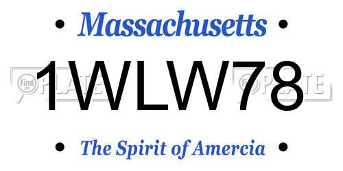 1WLW78 Massachusetts License Plate