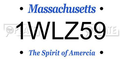 1WLZ59 Massachusetts License Plate