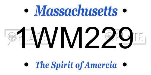 1WM229 Massachusetts License Plate