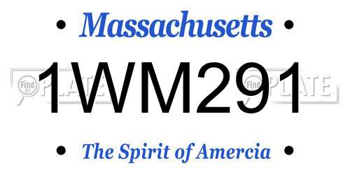 1WM291 Massachusetts License Plate