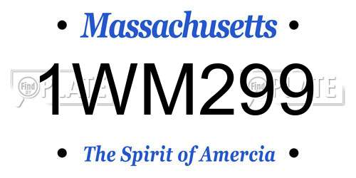 1WM299 Massachusetts License Plate