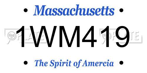 1WM419 Massachusetts License Plate