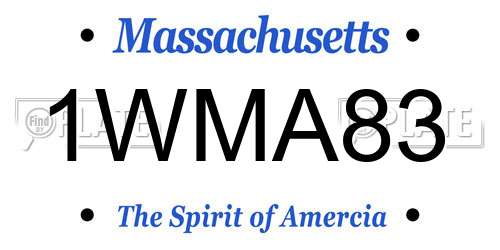 1WMA83 Massachusetts License Plate