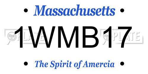 1WMB17 Massachusetts License Plate
