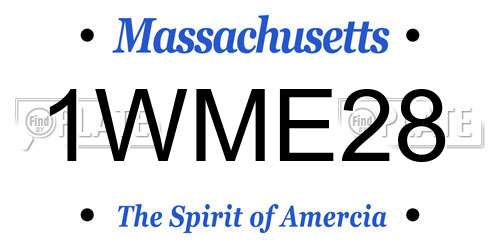 1WME28 Massachusetts License Plate