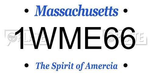1WME66 Massachusetts License Plate