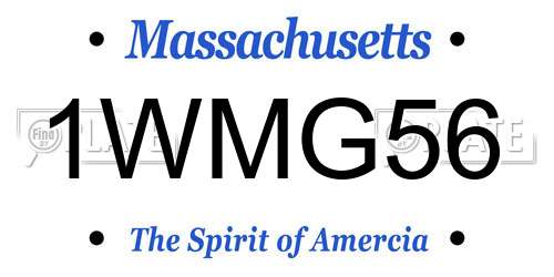 1WMG56 Massachusetts License Plate