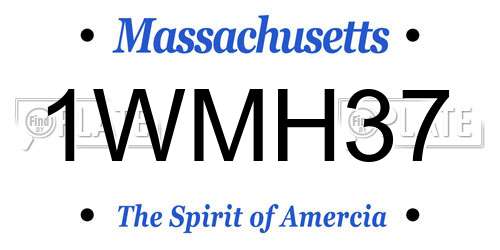 1WMH37 Massachusetts License Plate