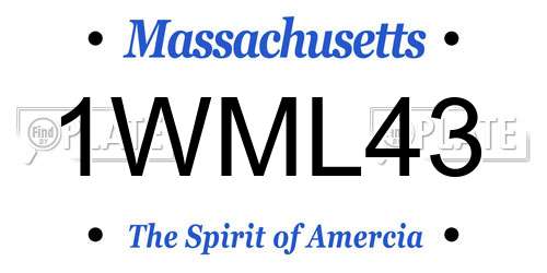 1WML43 Massachusetts License Plate